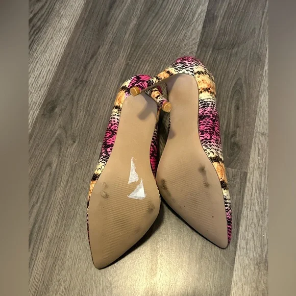 Multicolor Snakeskin Stiletto Heels - Picture 5 of 6